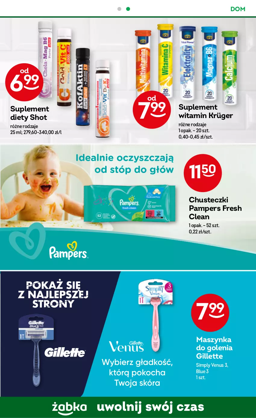 Gazetka promocyjna Żabka - ważna 19.07 do 01.08.2023 - strona 57 - produkty: Chusteczki, Gillette, Maszynka, Maszynka do golenia, Pampers, Suplement diety, Szynka, Venus