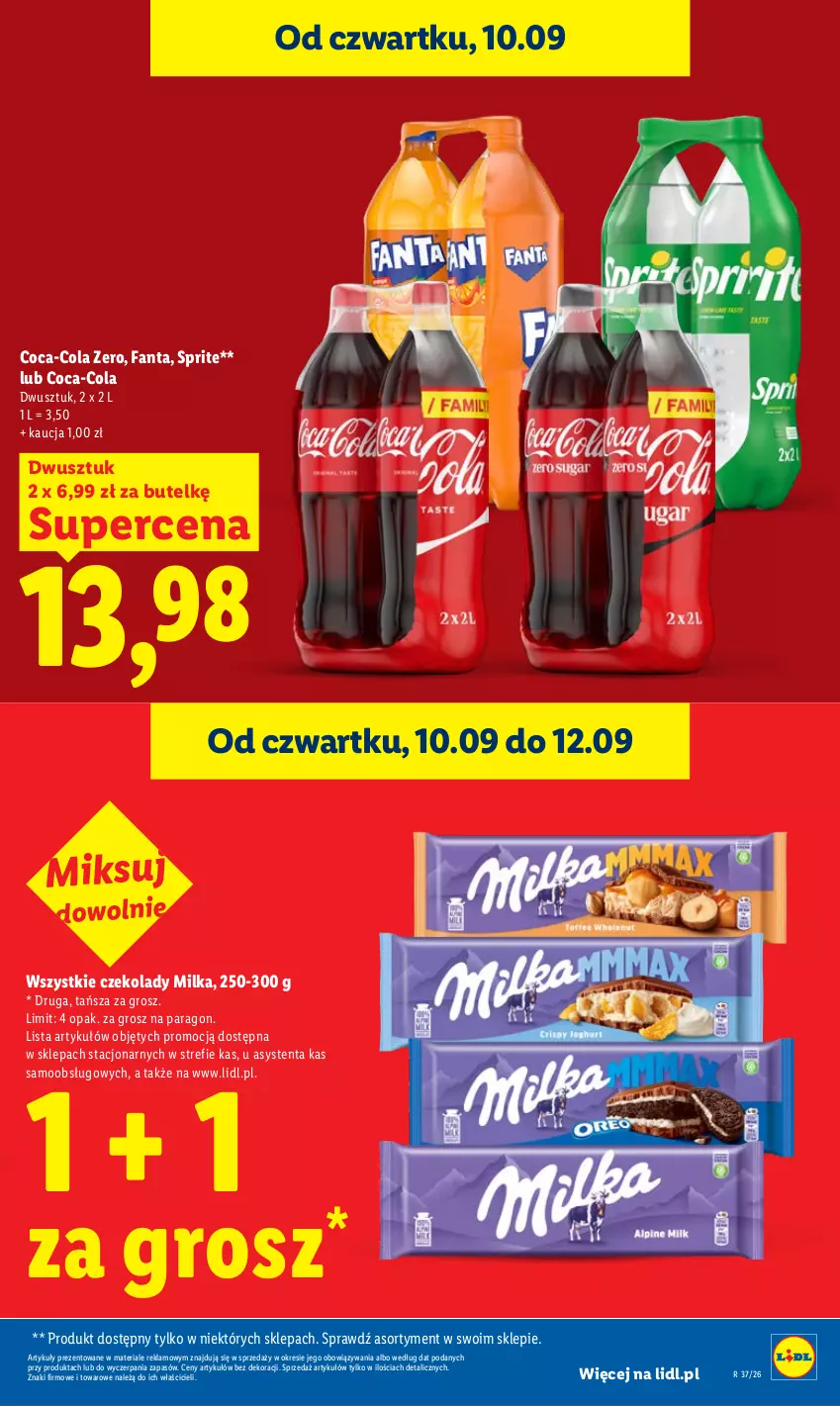 Gazetka promocyjna Lidl - Gazetka ważna od 10.09 do 12.09 - ważna 10.09 do 12.09.2026 - strona 23 - produkty: Coca-Cola, Fa, Fanta, Milka, Sprite