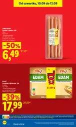 Gazetka promocyjna Lidl - Gazetka ważna od 10.09 do 12.09 - Gazetka - ważna od 12.09 do 12.09.2026 - strona 16 - produkty: Ser, Pur, Parówki, Parówki z indyka, PIKOK, Pilos, Edam