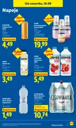 Gazetka promocyjna Lidl - Gazetka ważna od 10.09 do 12.09 - Gazetka - ważna od 12.09 do 12.09.2026 - strona 61 - produkty: Lemoniada, Primavera, Napoje, LANA, Prima, Oshee, Woda mineralna, Woda, Mango, Cisowianka, Liczi, Grejpfrut