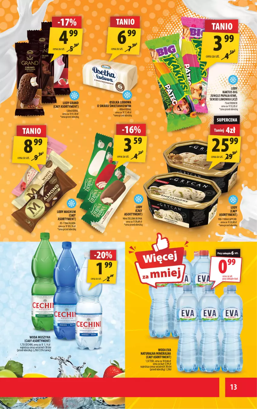 Gazetka promocyjna Arhelan - Gazetka - ważna 18.07 do 27.07.2025 - strona 13 - produkty: Gra, Gry, Kaktus, Kiwi, Liczi, Limonka, Lody, Mus, Papaja, Popcorn, Ser, Szyna, Woda