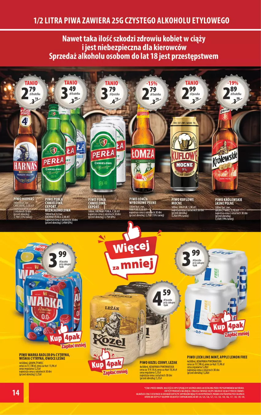 Gazetka promocyjna Arhelan - Gazetka - ważna 18.07 do 27.07.2025 - strona 14 - produkty: Fa, Królewski, Perła, Piec, Piwa, Piwo, Pur, Rum