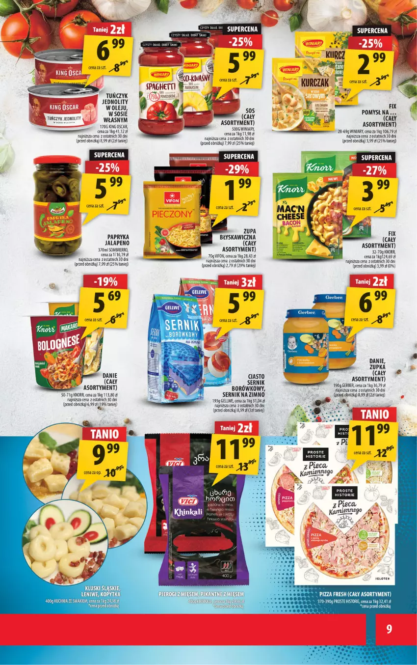 Gazetka promocyjna Arhelan - Gazetka - ważna 18.07 do 27.07.2025 - strona 9 - produkty: Fa, Gerber, Knorr, Kopytka, Kuchnia, Olej, Papryka, Piec, Pizza, Ser, Sos, Spaghetti, Winiary