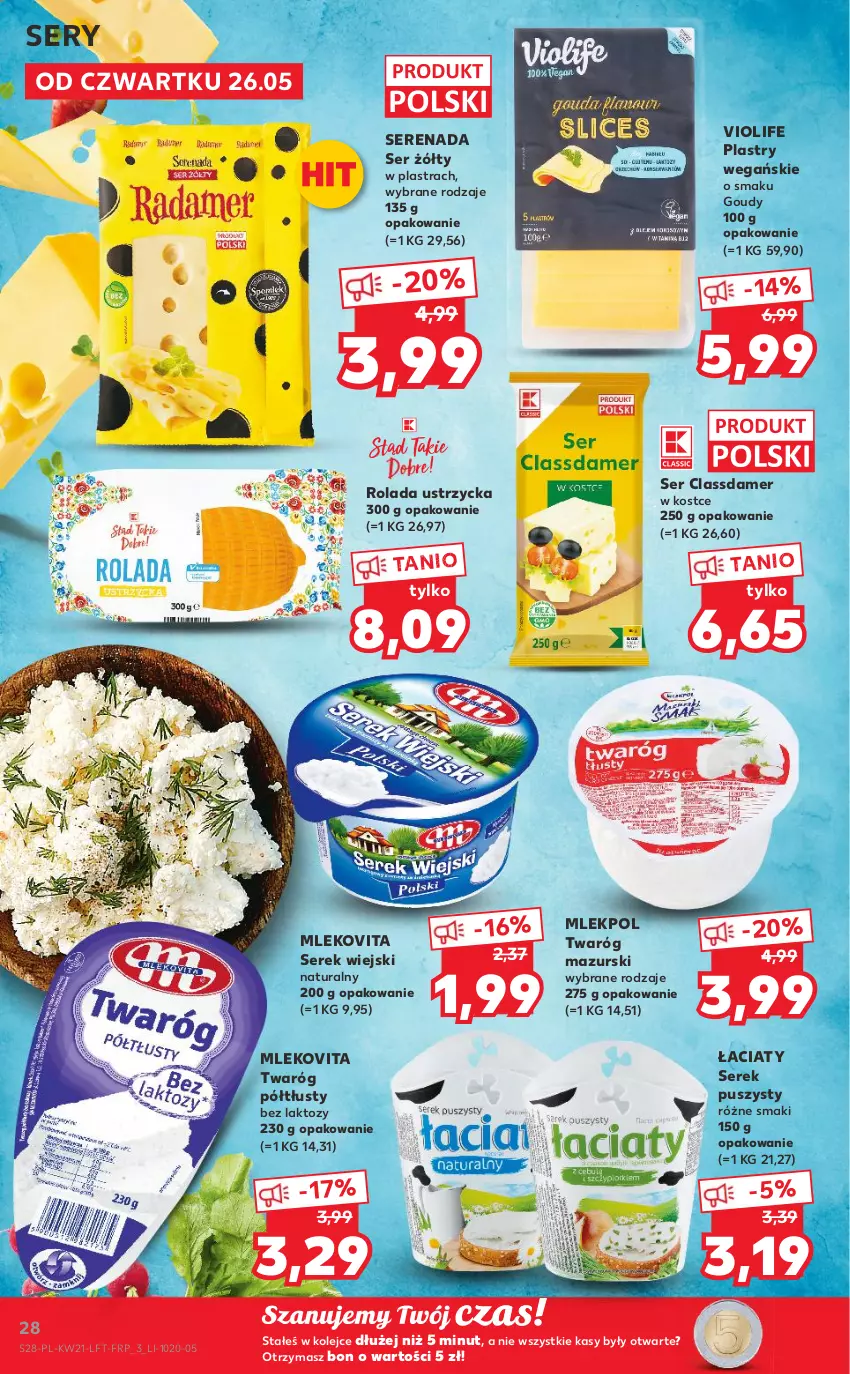 Gazetka promocyjna Kaufland - OFERTA TYGODNIA - ważna 26.05 do 01.06.2022 - strona 28 - produkty: Mleko, Mlekovita, Olej, Rolada, Rolada Ustrzycka, Ser, Serek, Serek puszysty, Serek wiejski, Twaróg, Twaróg półtłusty