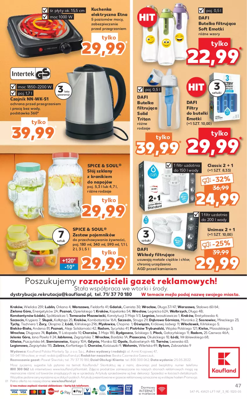 Gazetka promocyjna Kaufland - OFERTA TYGODNIA - ważna 26.05 do 01.06.2022 - strona 47 - produkty: Czajnik, Dres, Fa, Gra, Inka, Orka, Piec, Pojemnik, Sos, Telefon, Top