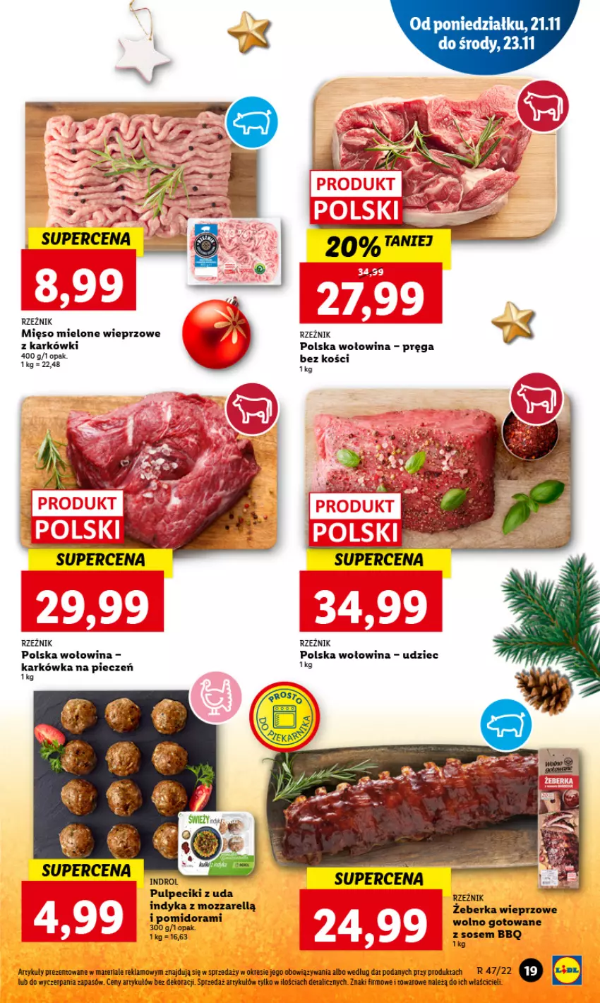 Gazetka promocyjna Lidl - GAZETKA - ważna 21.11 do 23.11.2022 - strona 23 - produkty: Mięso, Mięso mielone, Piec, Wołowina