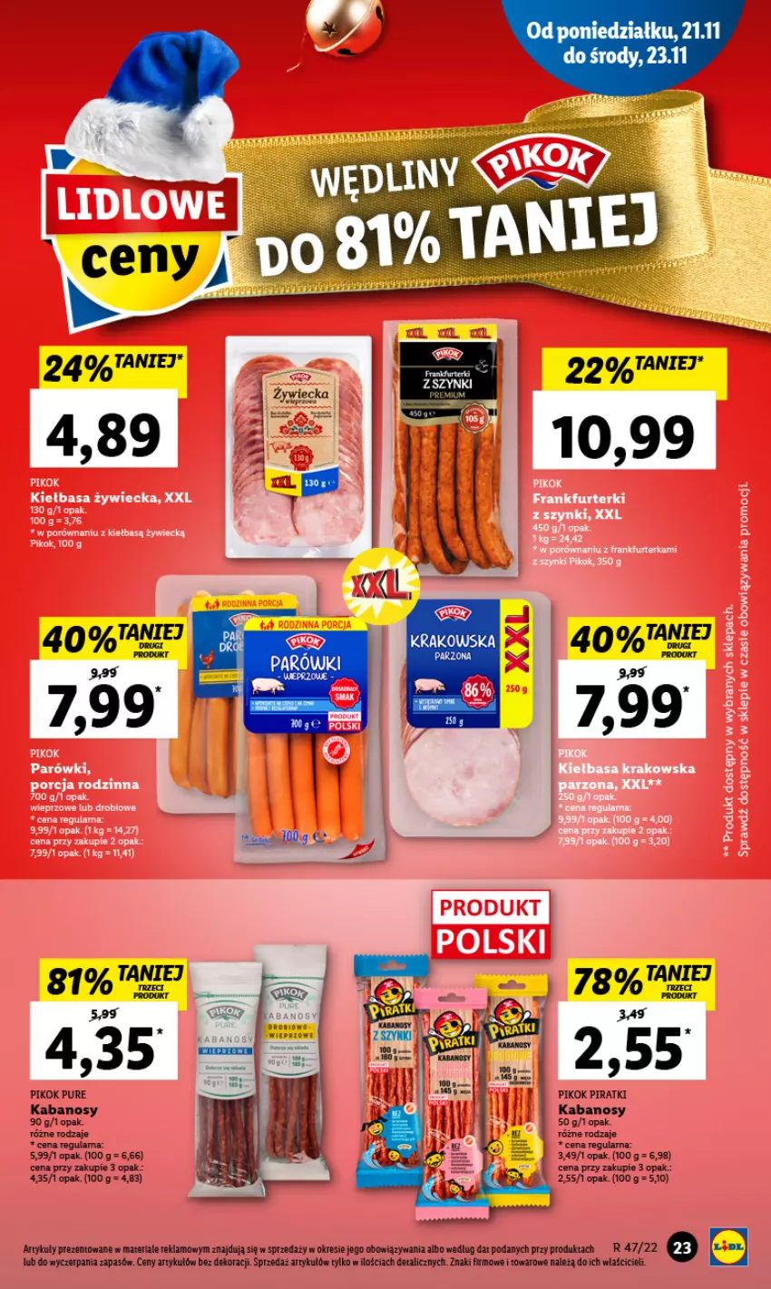 Gazetka promocyjna Lidl - GAZETKA - ważna 21.11 do 23.11.2022 - strona 27 - produkty: Kabanos, PIKOK, Pur