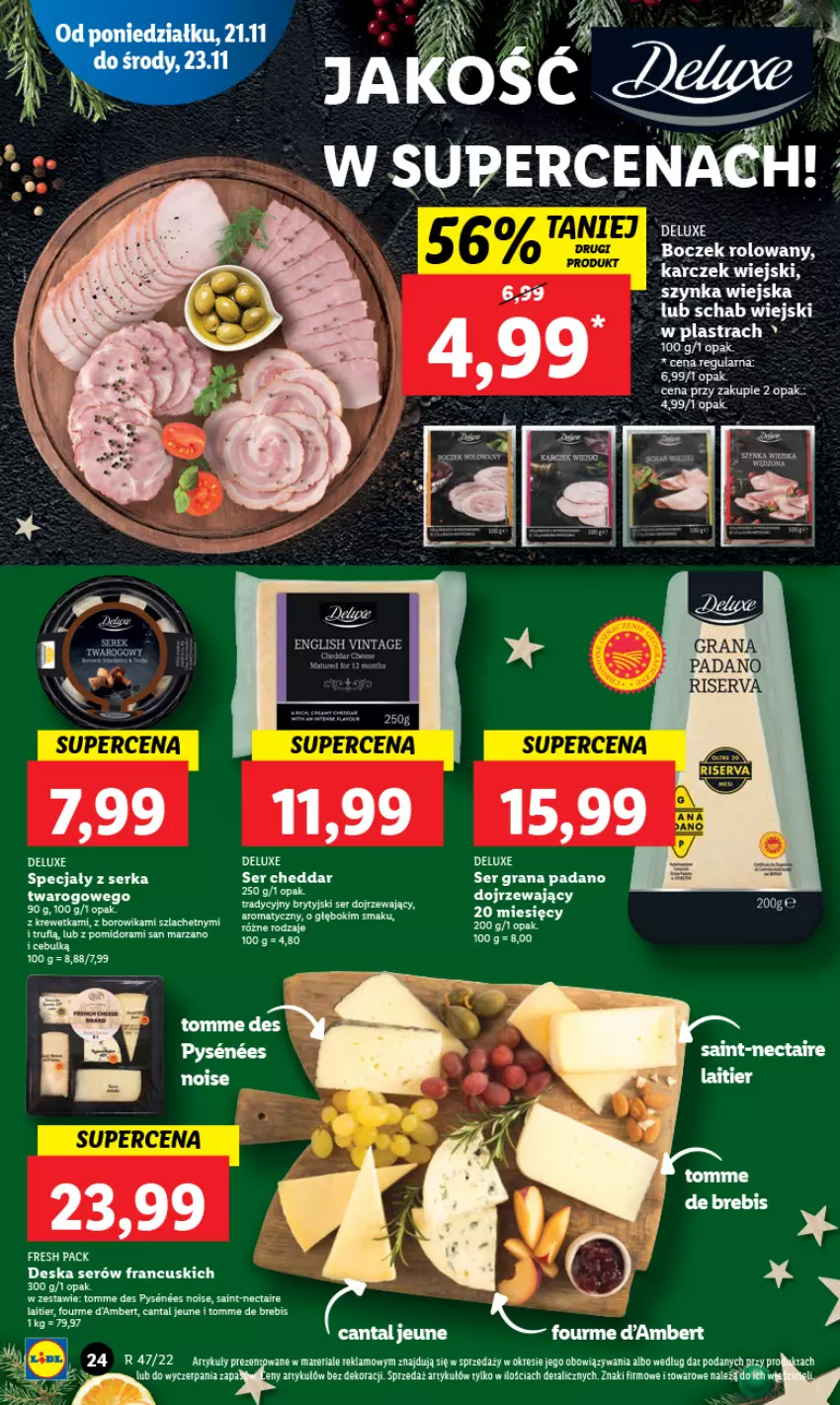 Gazetka promocyjna Lidl - GAZETKA - ważna 21.11 do 23.11.2022 - strona 28 - produkty: Anew, Boczek, Cheddar, Deska serów, Fa, Gra, Ser, Szynka