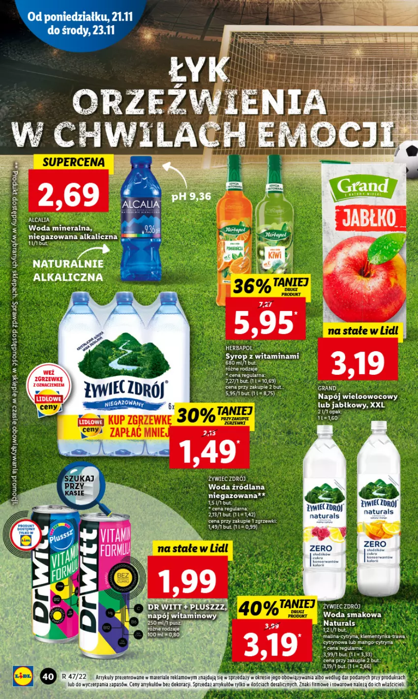 Gazetka promocyjna Lidl - GAZETKA - ważna 21.11 do 23.11.2022 - strona 44 - produkty: Fa, Gra, Herbapol, LANA, Napój, Syrop, Woda, Woda mineralna