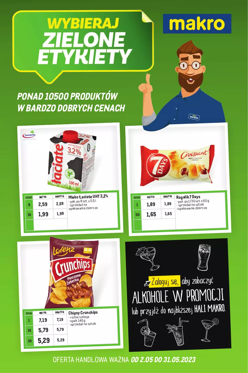 Gazetka promocyjna Makro - Kupujesz więcej płacisz mniej - ważna 02.05 do 31.05.2023 - strona 1 - produkty: 7 Days, Chipsy, Crunchips, Mleko, Rogal