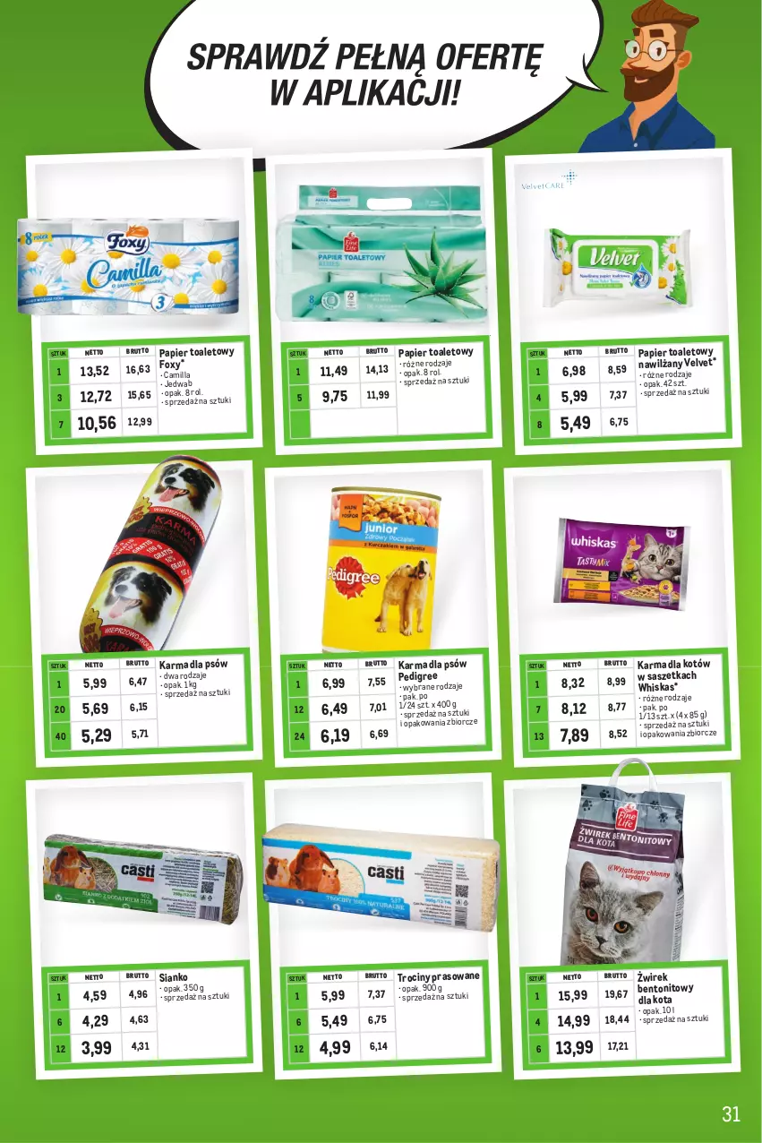 Gazetka promocyjna Makro - Kupujesz więcej płacisz mniej - ważna 02.05 do 31.05.2023 - strona 31 - produkty: Foxy, Papier, Papier toaletowy, Pedigree, Velvet, Whiskas