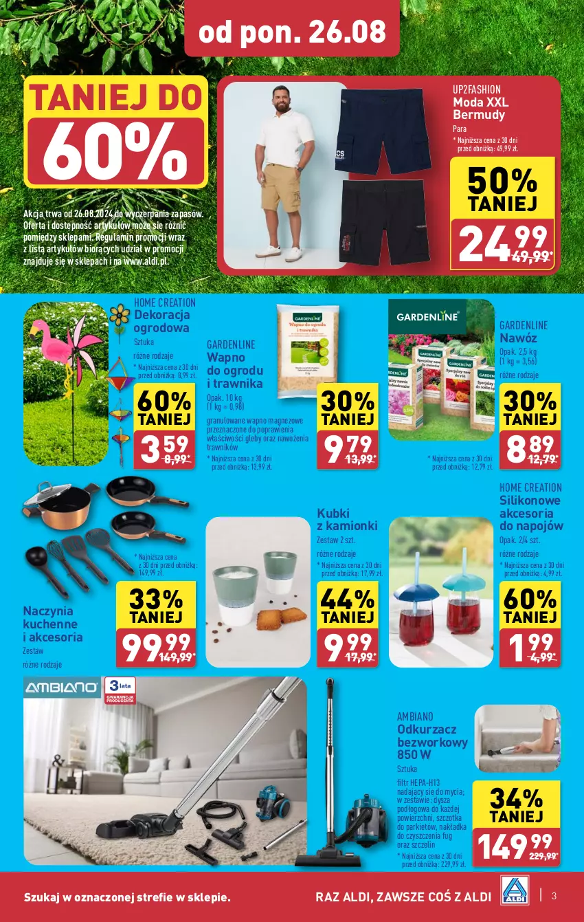 Gazetka promocyjna Aldi - Artykuły przemysłowe i tekstylia - ważna 26.08 do 31.08.2024 - strona 3 - produkty: Bermudy, Fa, Gra, Magnez, Moda, Nawóz, Odkurzacz, Szczotka