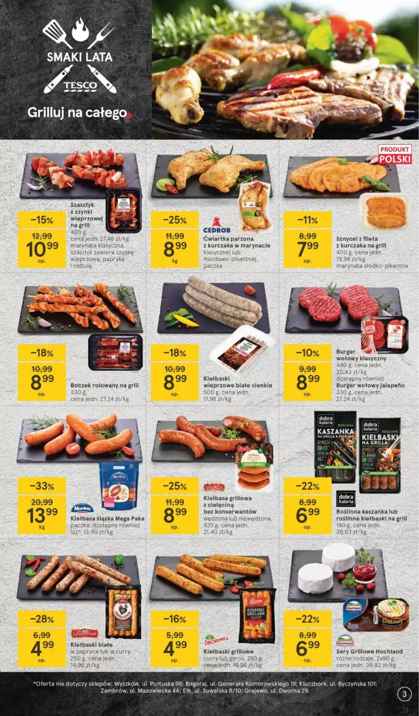 Gazetka promocyjna Tesco - Tesco gazetka - przyszły tydzień - ważna 29.04 do 05.05.2021 - strona 3 - produkty: Burger, Grill, Gyros, Hochland, Kasza, Kaszanka, Kiełbasa, Kurczak, Ser