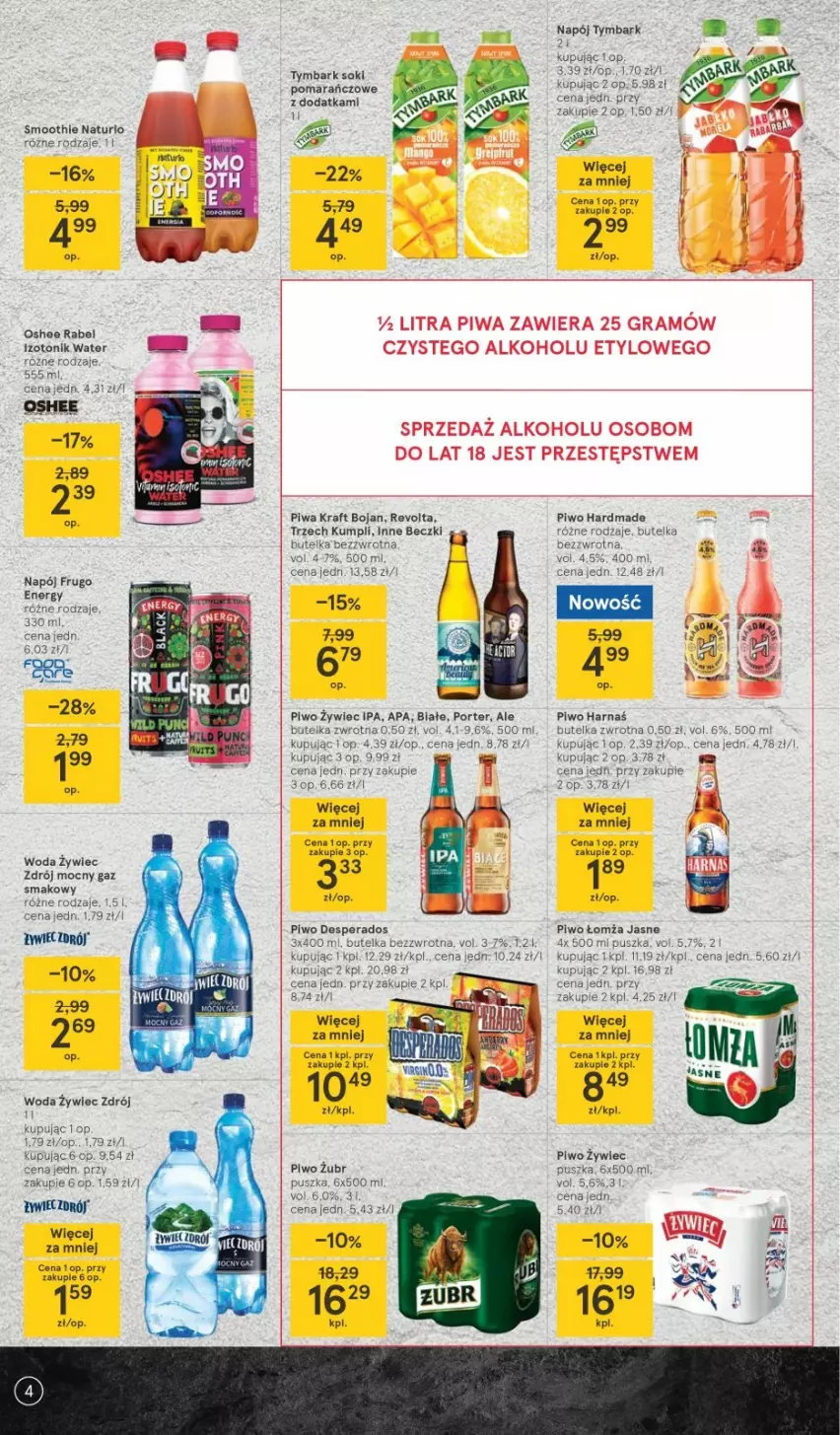 Gazetka promocyjna Tesco - Tesco gazetka - przyszły tydzień - ważna 29.04 do 05.05.2021 - strona 4 - produkty: Desperados, Gra, Napój, Oshee, Piwa, Piwo, Por, Smoothie, Sok, Tonik, Top, Tymbark, Woda