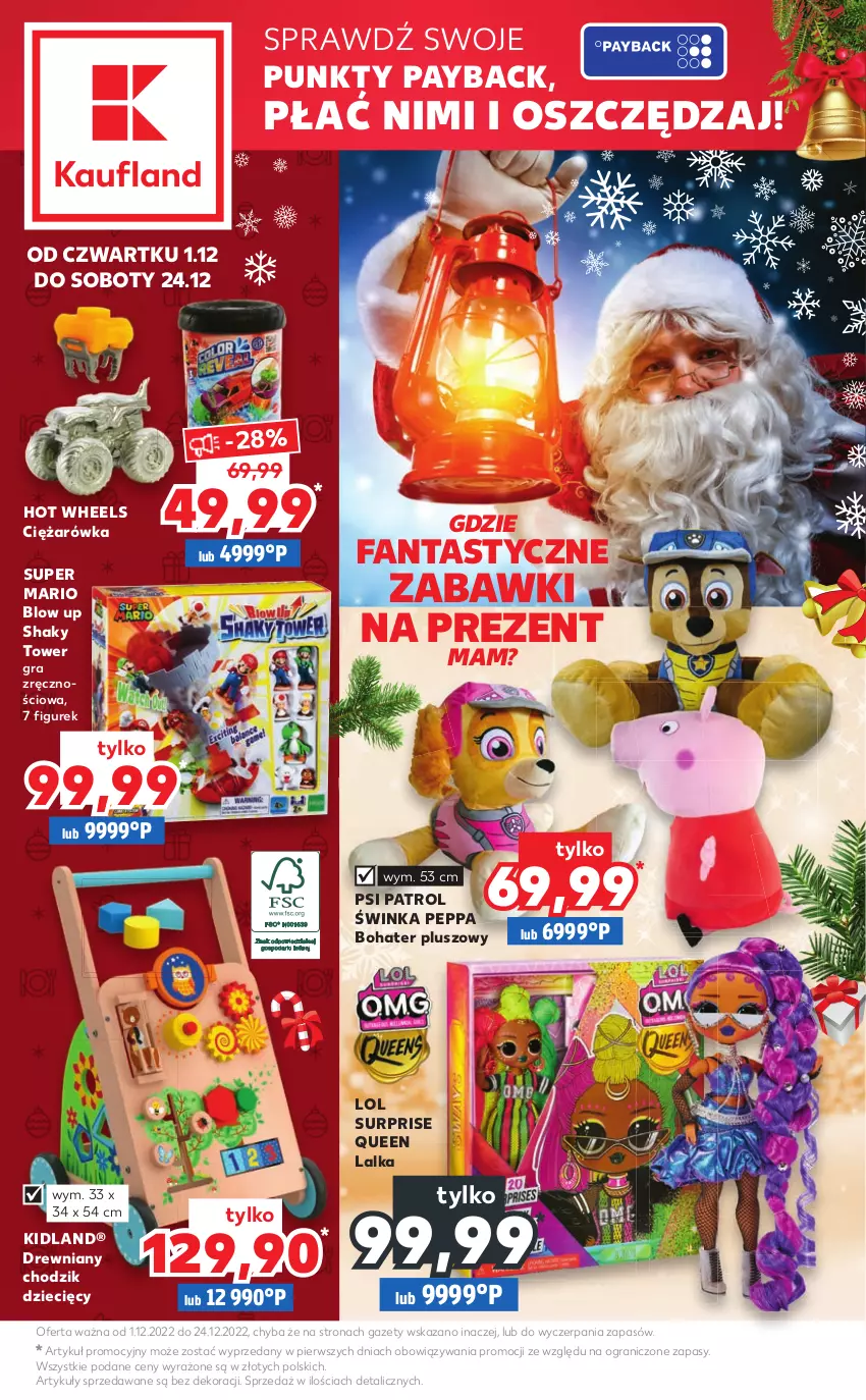 Gazetka promocyjna Kaufland - Oferta ważna od  01.12.2022 do 24.12.2022 lub do wyczerpania zapasów - ważna 01.12 do 24.12.2022 - strona 1 - produkty: Chodzik, Dzieci, Fa, Fanta, Gra, Hot Wheels, Inka, Lalka, Psi Patrol