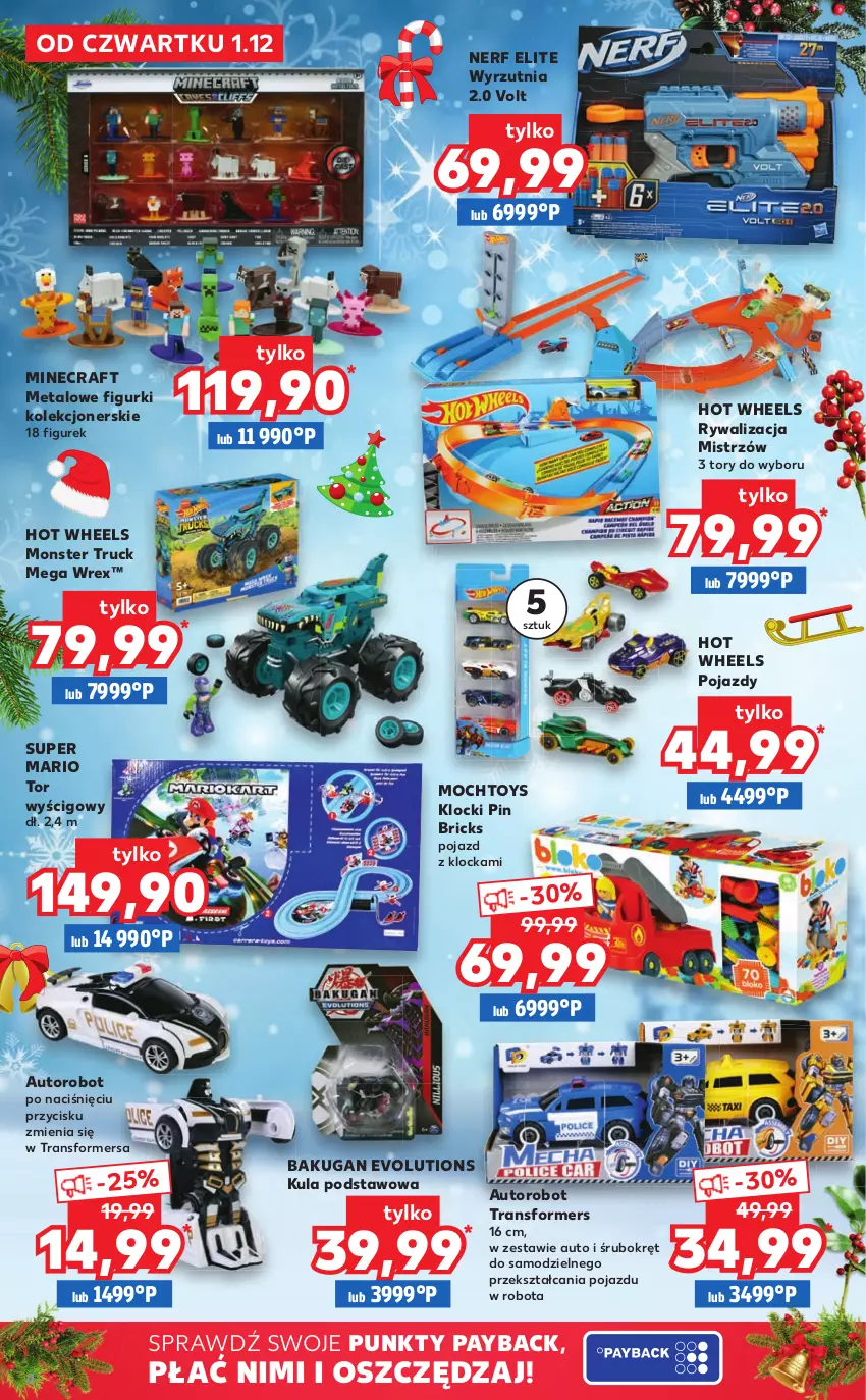 Gazetka promocyjna Kaufland - Oferta ważna od  01.12.2022 do 24.12.2022 lub do wyczerpania zapasów - ważna 01.12 do 24.12.2022 - strona 4 - produkty: Hot Wheels, Klocki, Minecraft, Monster truck, Nerf, Piec, Pojazd, Robot, Tor wyścigowy, Tran, Transformers, Wyrzutnia