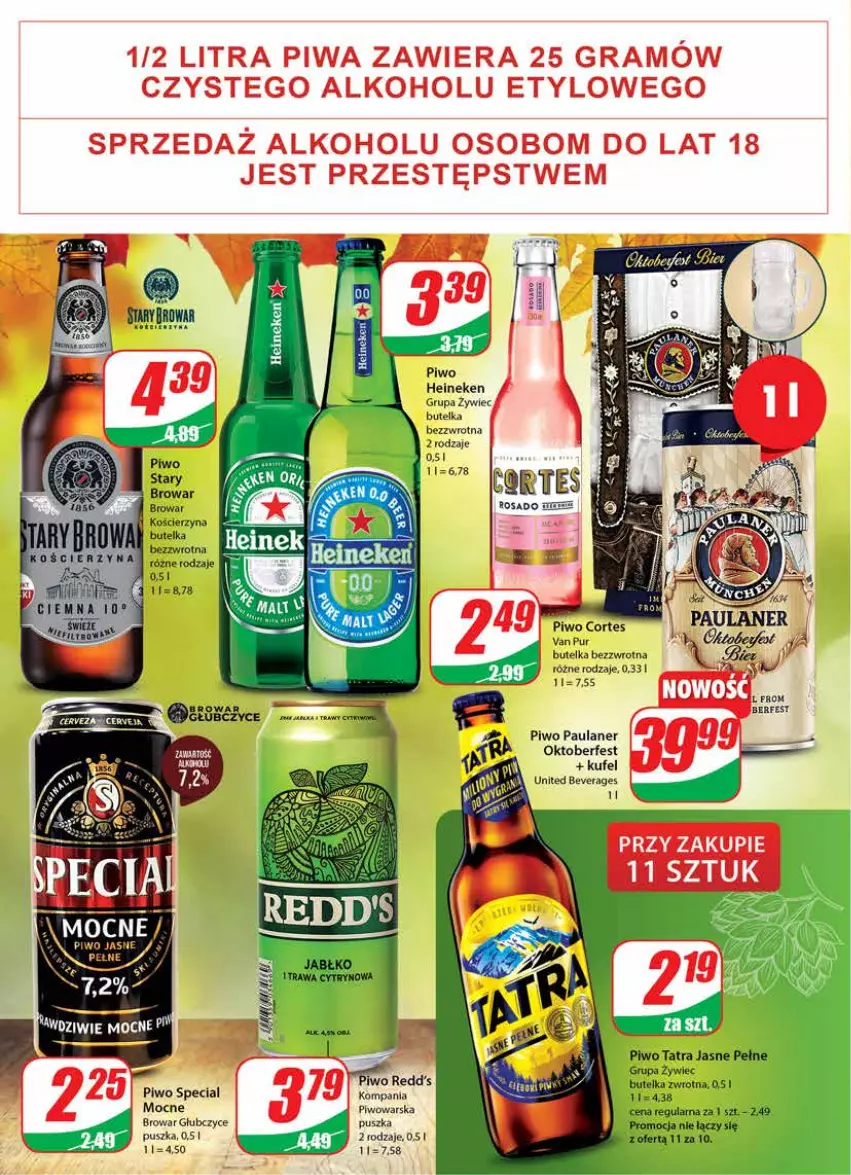 Gazetka promocyjna Dino - Gazetka - ważna 21.09 do 27.09.2022 - strona 16 - produkty: Fa, Gra, Heineken, Piwa, Piwo, Pur, Redd's, Tatra