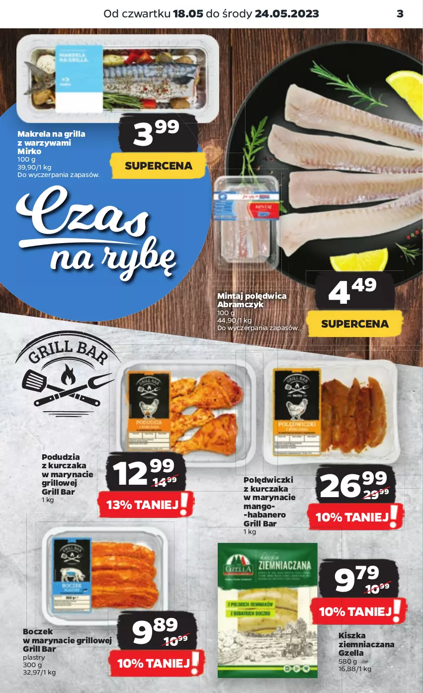 Gazetka promocyjna Netto - Artykuły spożywcze - ważna 18.05 do 24.05.2023 - strona 3 - produkty: Boczek, Grill, Kurczak, Mango, Mintaj, Polędwica, Polędwiczki z kurczaka, Warzywa