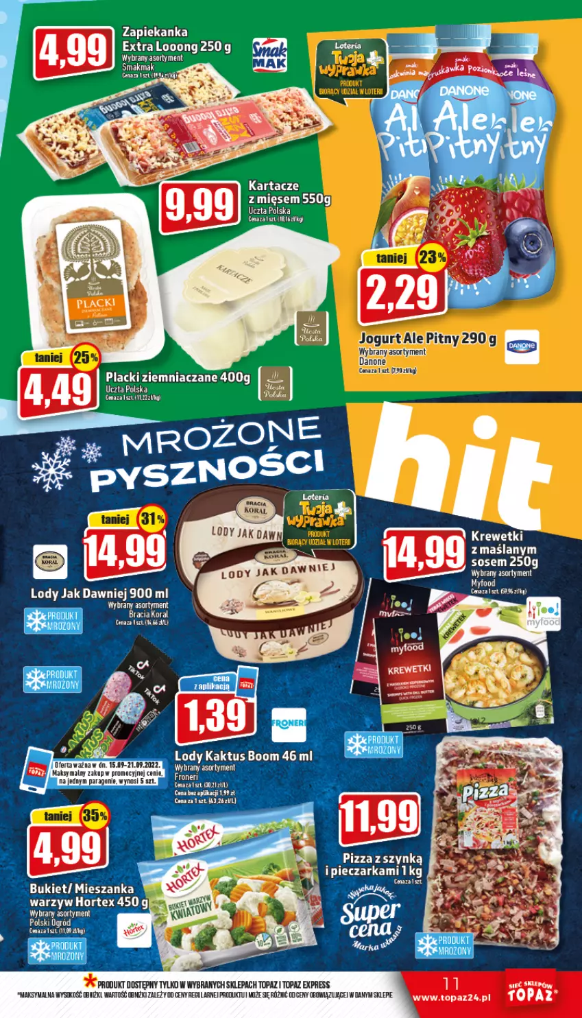 Gazetka promocyjna Topaz - Gazetka - ważna 15.09 do 21.09.2022 - strona 11 - produkty: Lack, Piec, Pieczarka, Sos, Top, Zapiekanka