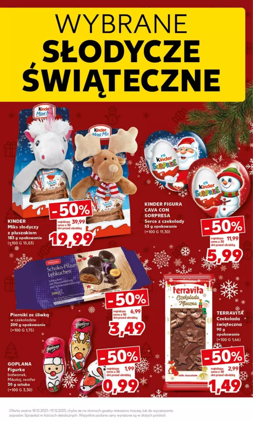 Gazetka promocyjna Kaufland - ważna 18.12 do 19.12.2023 - strona 9 - produkty: Goplana, Kinder, LANA, Piernik, Pluszak, Renifer, Ser