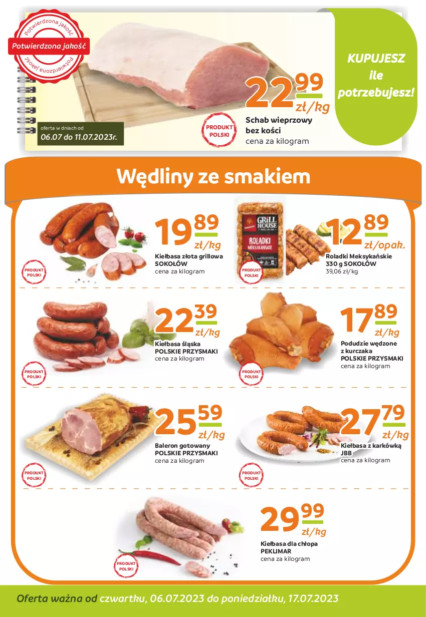 Gazetka promocyjna Gama - Gazetka Gama - ważna 17.07.2023 do 06.07.2024 - strona 2 - produkty: Gra, Grill, Kiełbasa, Kiełbasa śląska, Kurczak, Przysmaki, Schab wieprzowy, Sok, Sokołów