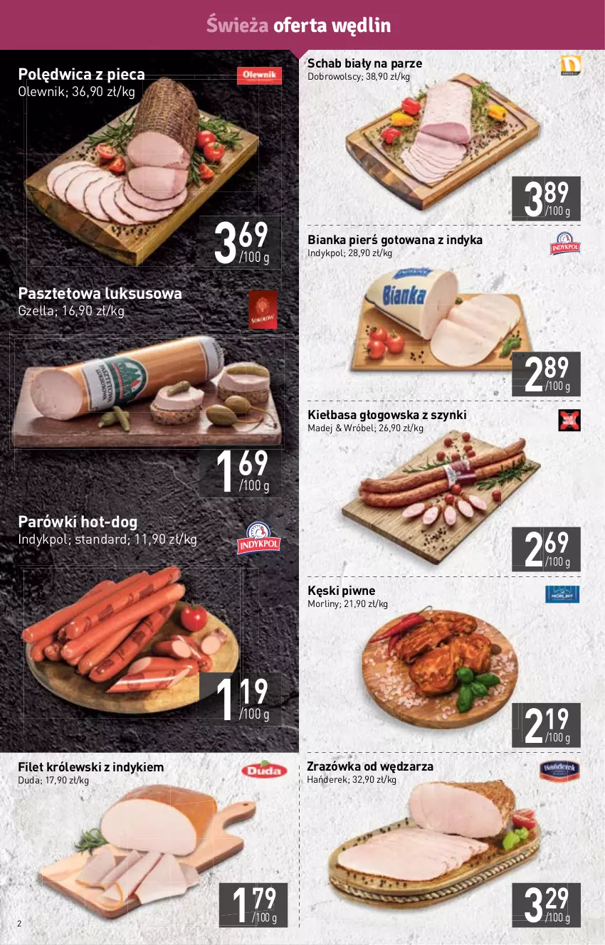 Gazetka promocyjna Stokrotka - Market - ważna 13.10 do 19.10.2022 - strona 2 - produkty: Bianka, Duda, Kęski piwne, Kiełbasa, Kiełbasa głogowska, Królewski, Morliny, Olewnik, Parówki, Pasztet, Piec, Polędwica