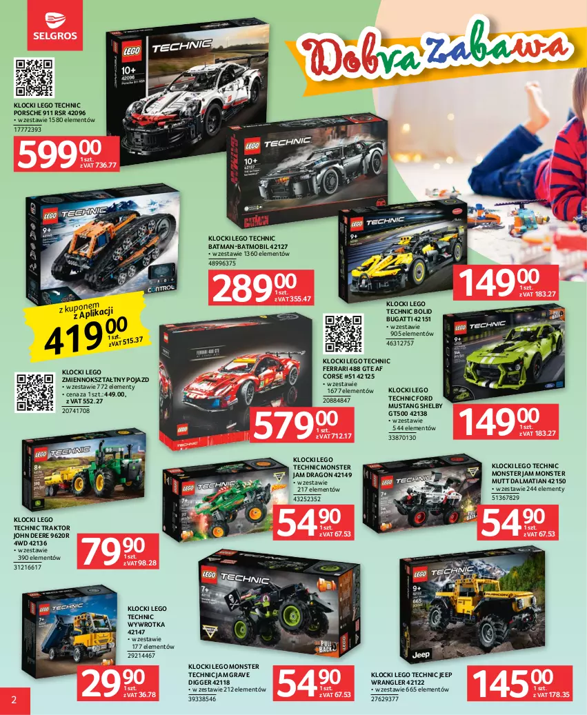 Gazetka promocyjna Selgros - Katalog Dzień Dziecka - ważna 18.05 do 31.05.2023 - strona 2 - produkty: Gra, Klocki, LEGO, LEGO Technic, Mobil, Mus, Pojazd, Por, Traktor, Wywrotka