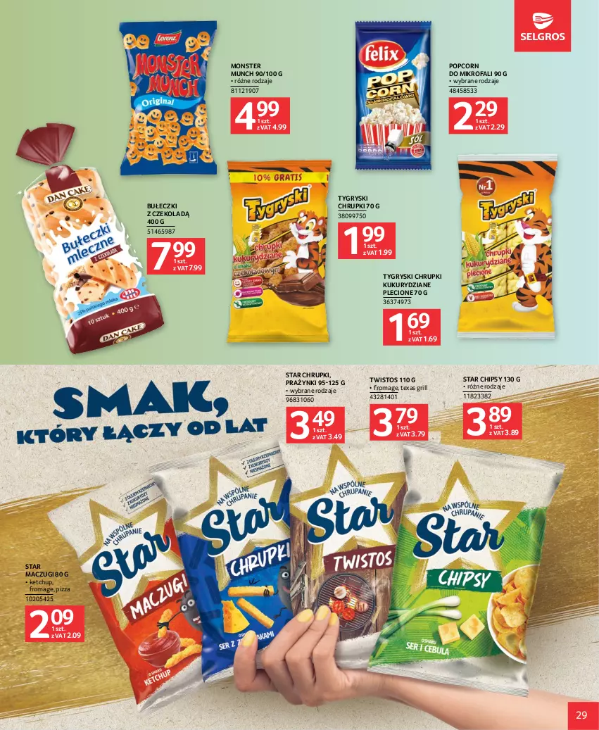 Gazetka promocyjna Selgros - Katalog Dzień Dziecka - ważna 18.05 do 31.05.2023 - strona 29 - produkty: Bułeczki, Chipsy, Chrupki, Fa, Grill, Gry, Ketchup, Monster Munch, Pizza, Popcorn