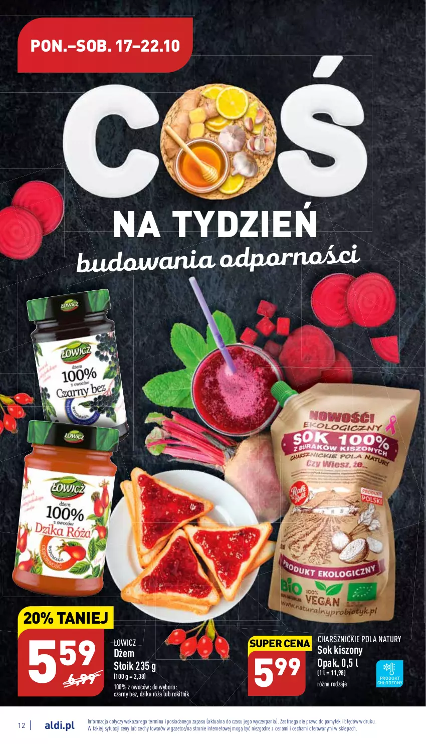 Gazetka promocyjna Aldi - Pełny katalog - ważna 17.10 do 22.10.2022 - strona 12 - produkty: Dżem, Dzika róża, Por, Róża, Sok