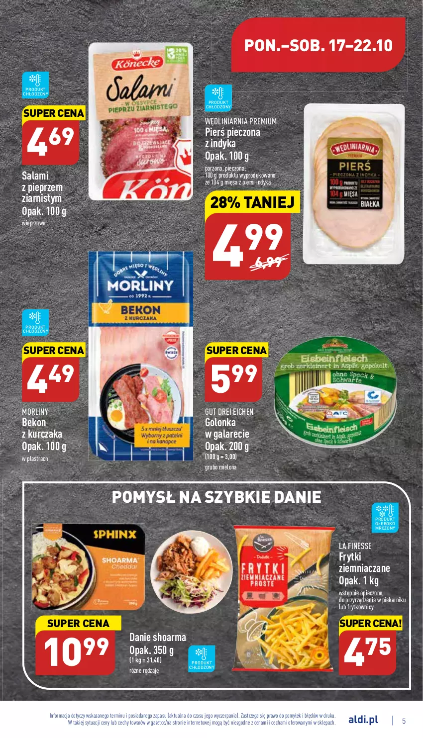 Gazetka promocyjna Aldi - Pełny katalog - ważna 17.10 do 22.10.2022 - strona 5 - produkty: Beko, Frytki, Gala, Kurczak, Morliny, Piec, Piekarnik, Pieprz, Salami, Shoarma