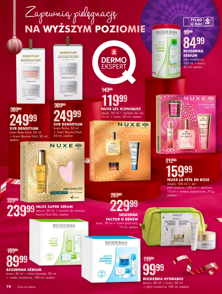 Gazetka promocyjna Super Pharm - Gazetka - ważna 01.12 do 24.12.2022 - strona 10 - produkty: Balsam do ust, Bioderma, Booster, Eclat, Fa, Krem pod oczy, Nuxe, Olej, Perfum, Płyn micelarny, Rum, Ser, Serum, Sesderma, SVR, Woda, Woda micelarna