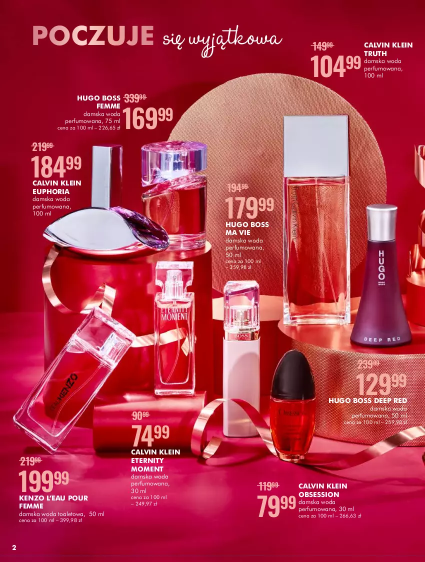 Gazetka promocyjna Super Pharm - Gazetka - ważna 01.12 do 24.12.2022 - strona 2 - produkty: Calvin Klein, Hugo Boss, Kenzo, Perfum, SESSIO, Woda, Woda perfumowana, Woda toaletowa