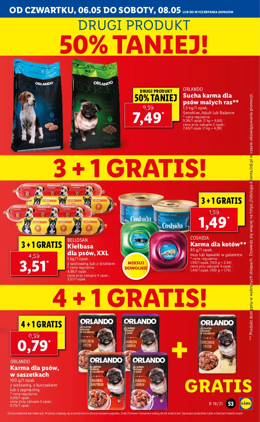 Gazetka promocyjna Lidl - GAZETKA - ważna 06.05 do 08.05.2021 - strona 53 - produkty: Bell, Gala, Gra, Kawa, Kiełbasa, Kurczak, Mus, Sucha karma