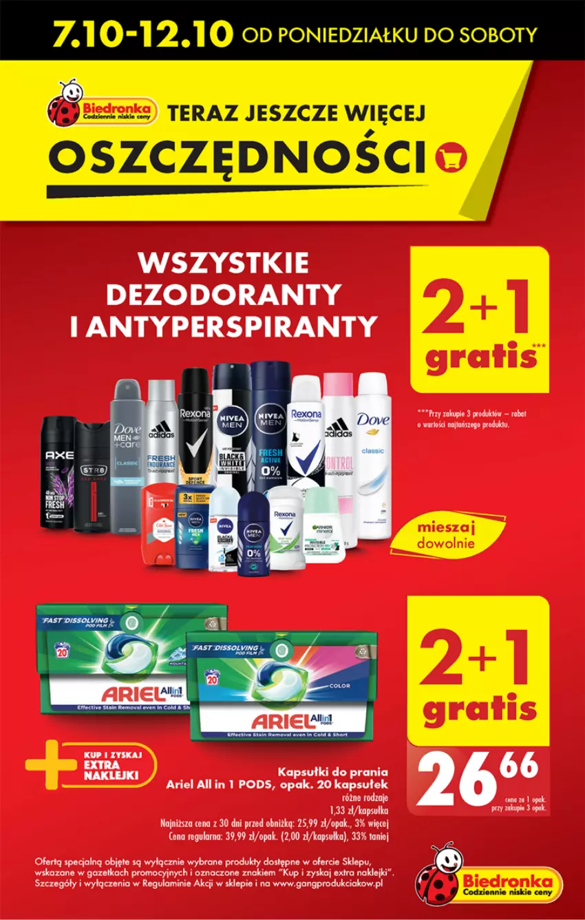 Gazetka promocyjna Biedronka - Od poniedzialku - ważna 07.10 do 12.10.2024 - strona 11 - produkty: Antyperspirant, Ariel, Dezodorant, Kapsułki do prania, Klej, Tera