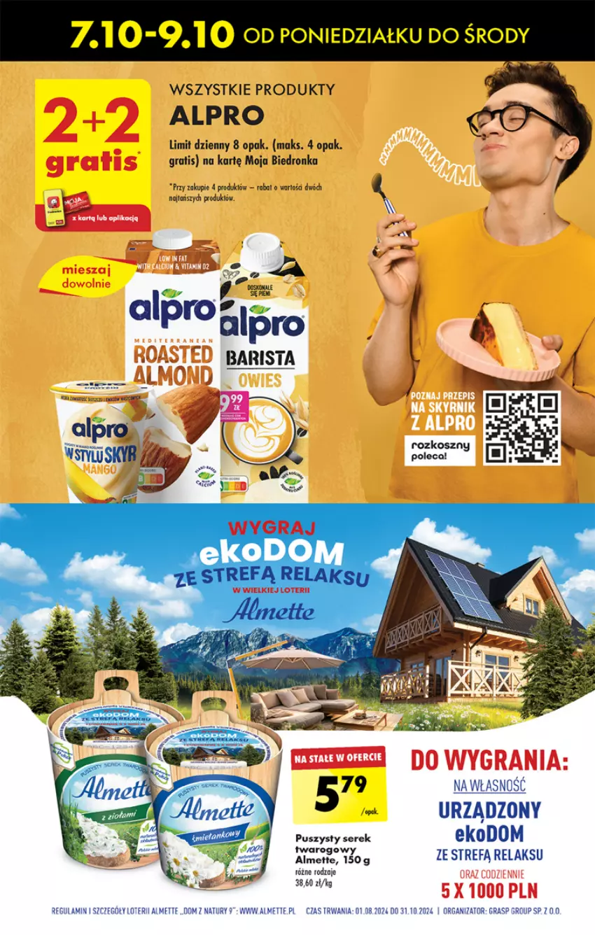 Gazetka promocyjna Biedronka - Od poniedzialku - ważna 07.10 do 12.10.2024 - strona 29 - produkty: Almette, Alpro, Dron, Gra, Kosz, Ser, Serek