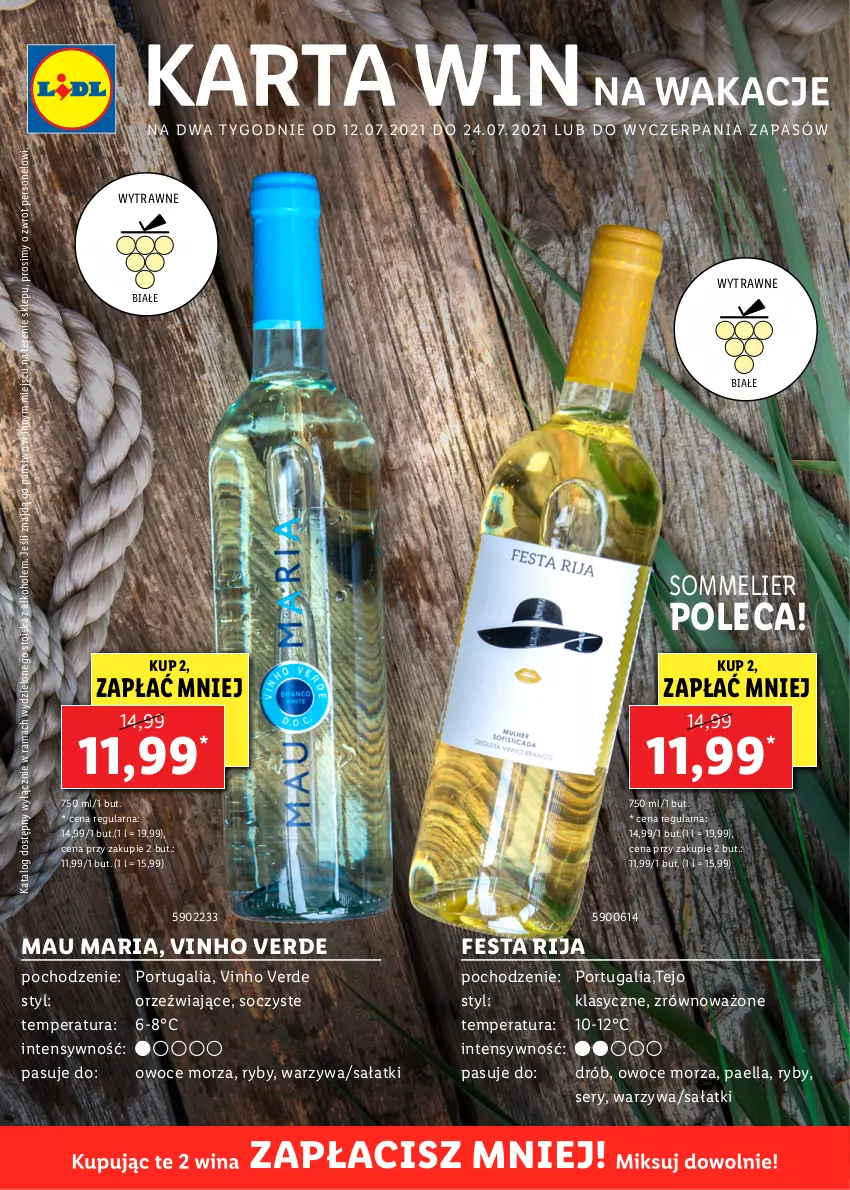 Gazetka promocyjna Lidl - Katalog Win - ważna 12.07 do 31.07.2021 - strona 1 - produkty: Alkohole, Drób, Owoce, Owoce morza, Por, Rama, Sałat, Ser, Warzywa