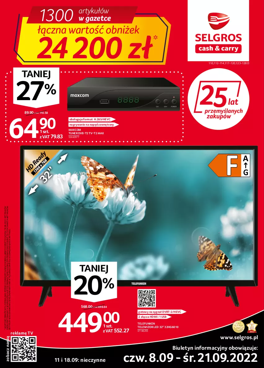 Gazetka promocyjna Selgros - Oferta przemysłowa - ważna 08.09 do 21.09.2022 - strona 1 - produkty: Gry, LG, Telewizor