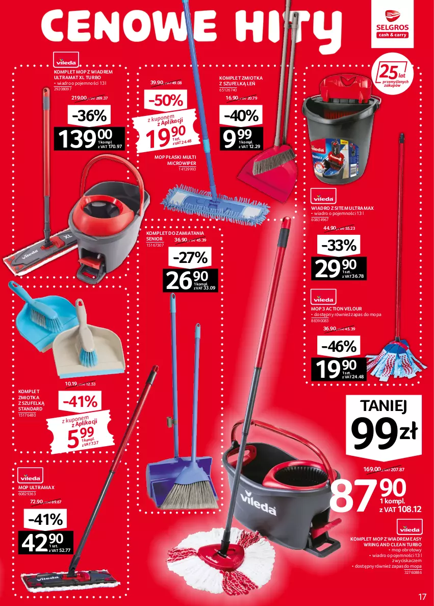 Gazetka promocyjna Selgros - Oferta przemysłowa - ważna 08.09 do 21.09.2022 - strona 17 - produkty: Mop, Rama, Wiadro