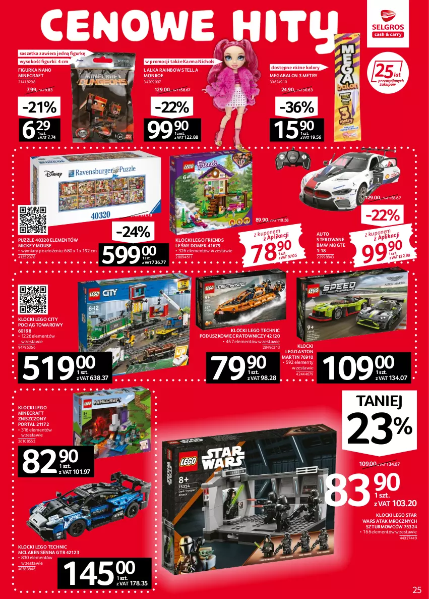 Gazetka promocyjna Selgros - Oferta przemysłowa - ważna 08.09 do 21.09.2022 - strona 25 - produkty: Klocki, Lalka, LEGO, LEGO City, LEGO Friends, LEGO Minecraft, LEGO Star Wars, LEGO Technic, Minecraft, Pociąg, Por, Portal, Portal 2, Puzzle, Sok, Star Wars