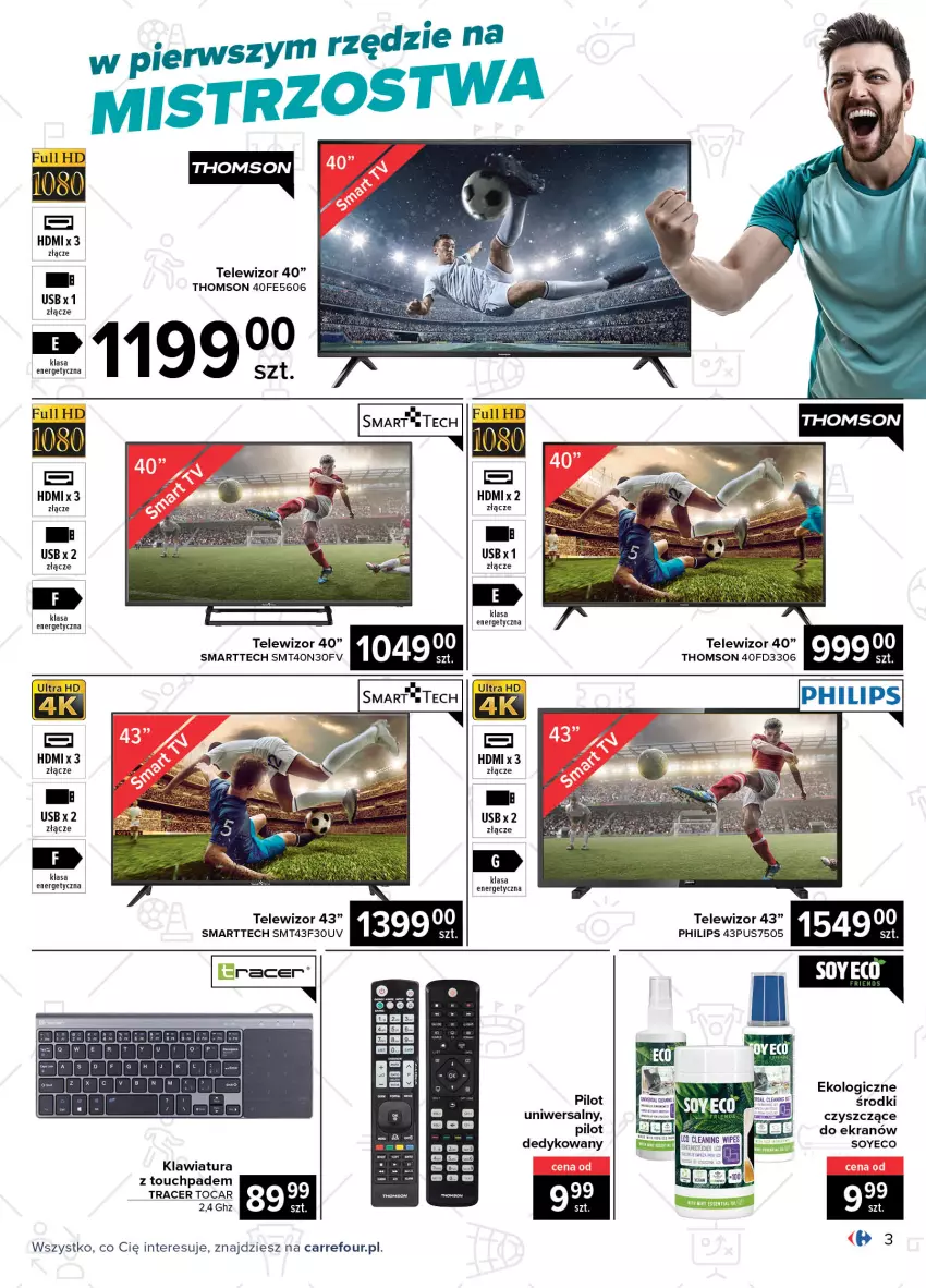 Gazetka promocyjna Carrefour - Gazetka Multimedia kibica - ważna 24.05 do 12.06.2021 - strona 3 - produkty: Acer, HP, Klawiatura, Philips, Telewizor, Thomson