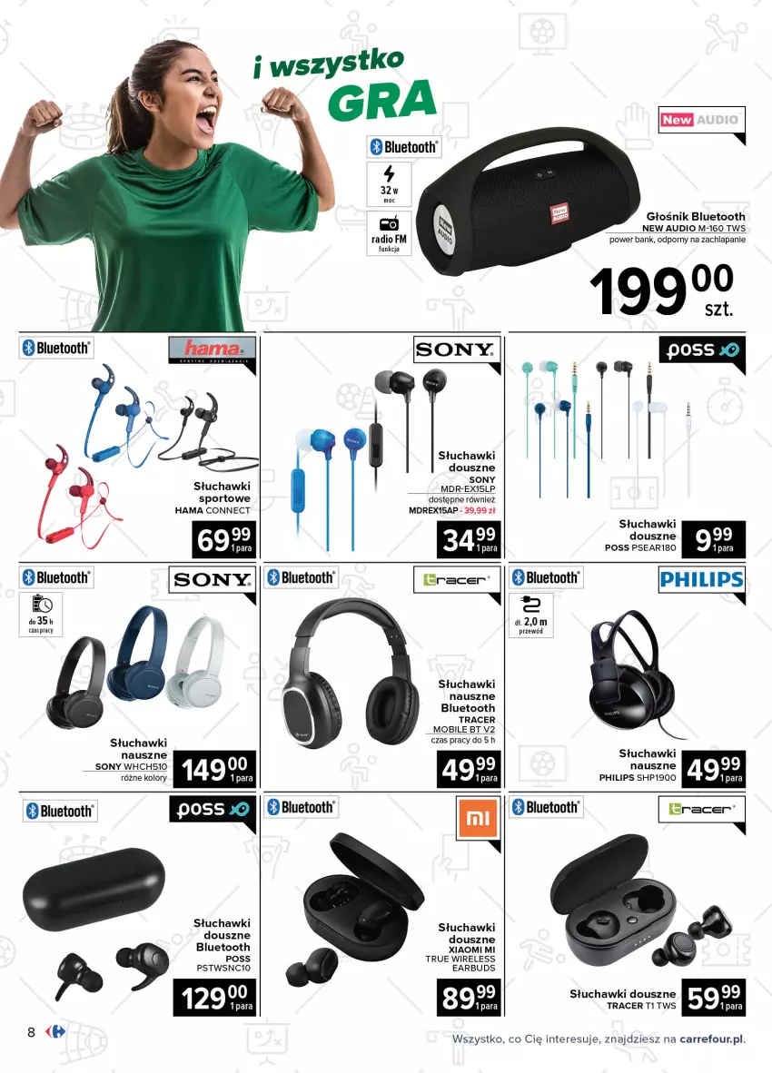 Gazetka promocyjna Carrefour - Gazetka Multimedia kibica - ważna 24.05 do 12.06.2021 - strona 8 - produkty: Acer, Głośnik, Głośnik bluetooth, Gra, Hama, HP, Mobil, Philips, Por, Przewód, Słuchawki, Sony, Sport