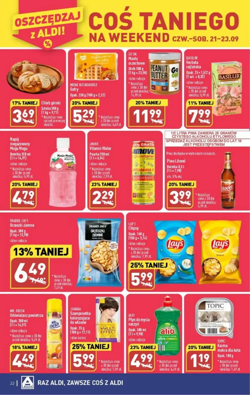 Gazetka promocyjna Aldi - ważna 18.09 do 23.09.2023 - strona 15 - produkty: Cynk, Gra, Koc, LG, Mus, Piwa, Płyn do mycia, Top