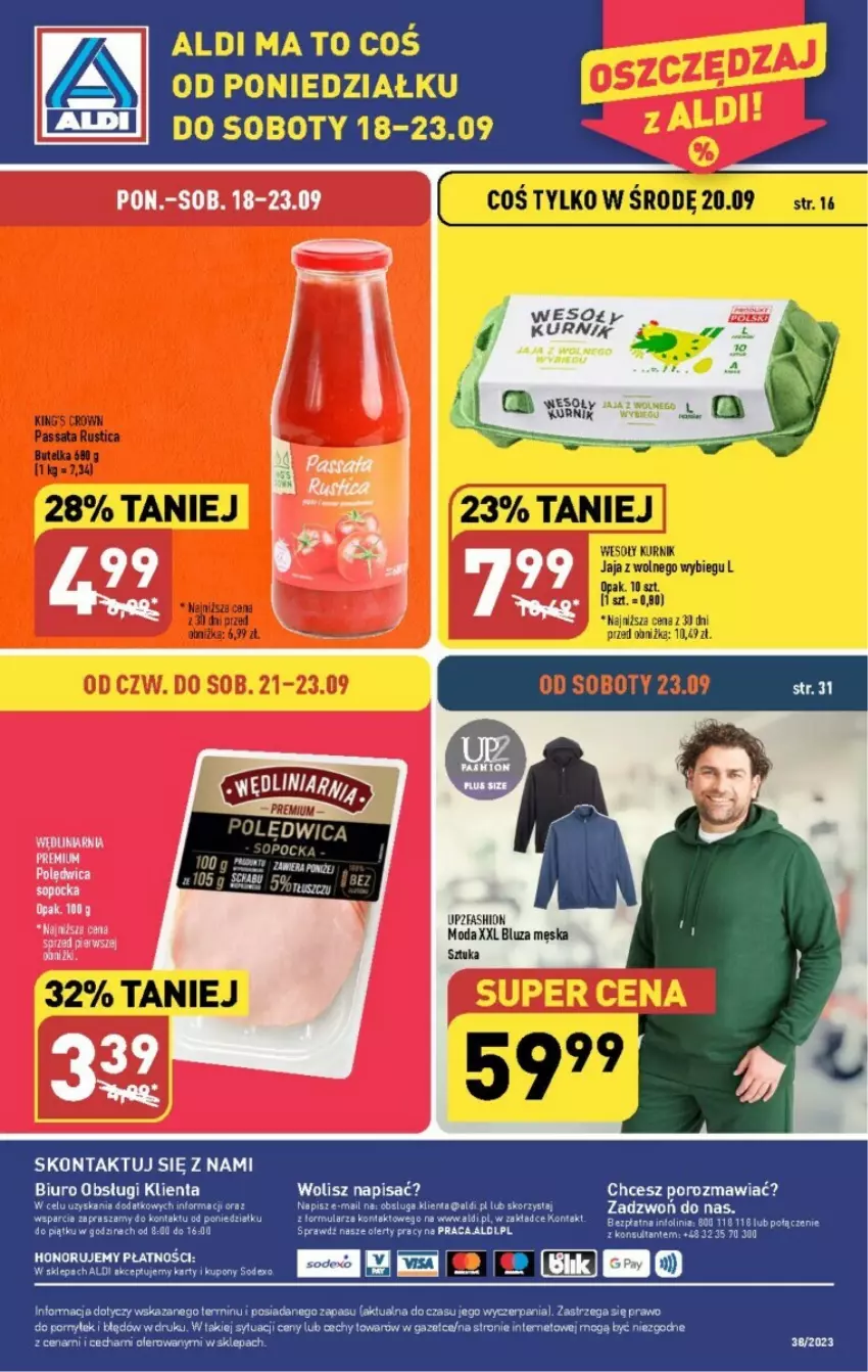 Gazetka promocyjna Aldi - ważna 18.09 do 23.09.2023 - strona 30 - produkty: Biuro, Bluza, Fa, Jaja, Jaja z wolnego wybiegu, Moda, O nas, Rust