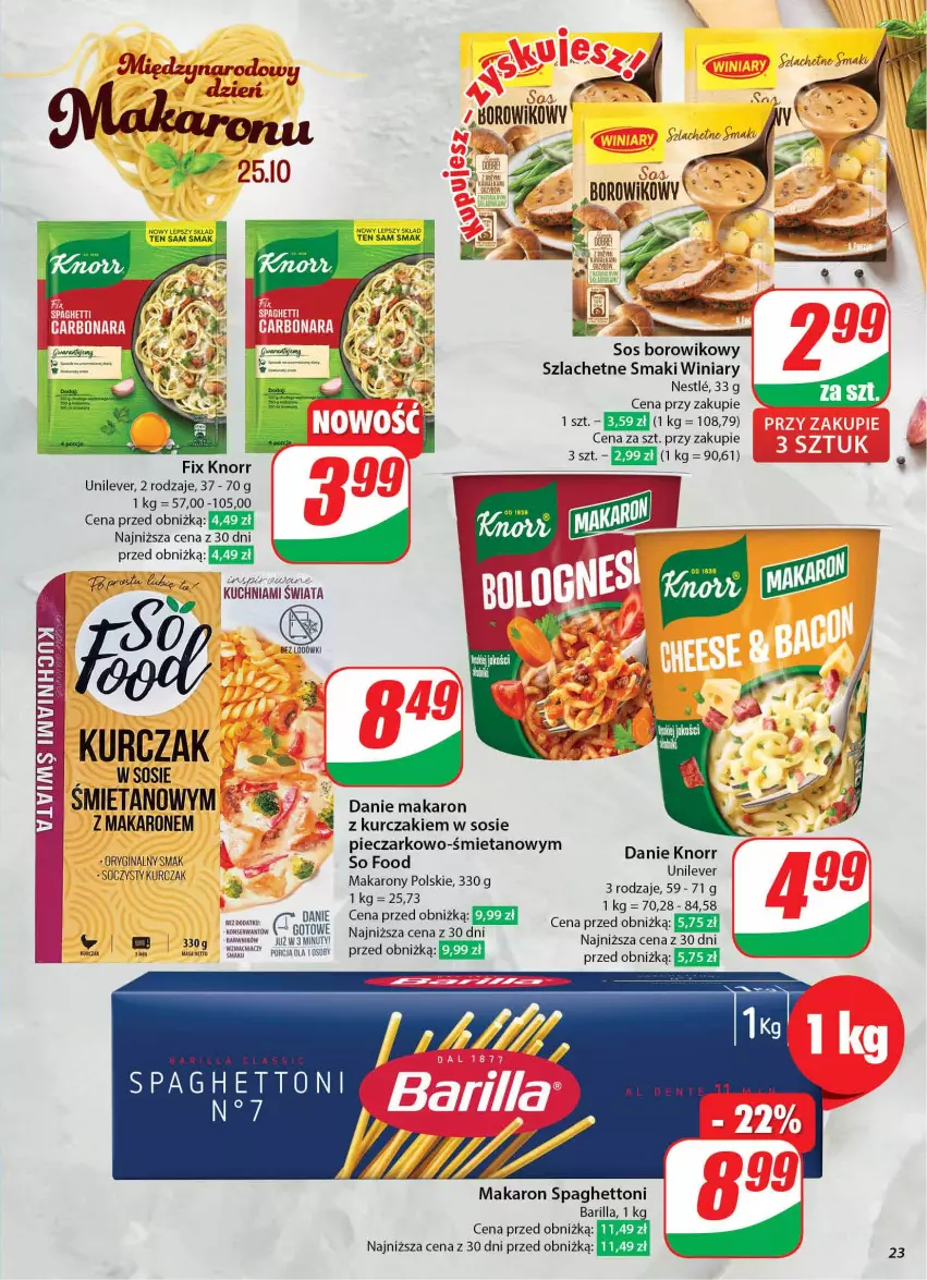 Gazetka promocyjna Dino - Gazetka 43 / 2024 - ważna 23.10 do 29.10.2024 - strona 24 - produkty: Barilla, Gin, Knorr, Kurczak, Makaron, Nuty, Sos, Wiko, Winiary