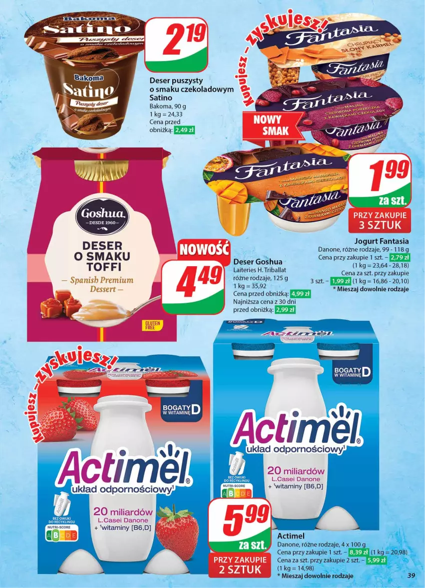 Gazetka promocyjna Dino - Gazetka 43 / 2024 - ważna 23.10 do 29.10.2024 - strona 40 - produkty: Bakoma, Danone, Deser, Fa, Fanta, Jogurt, Owijki, Por, Sati, Ser