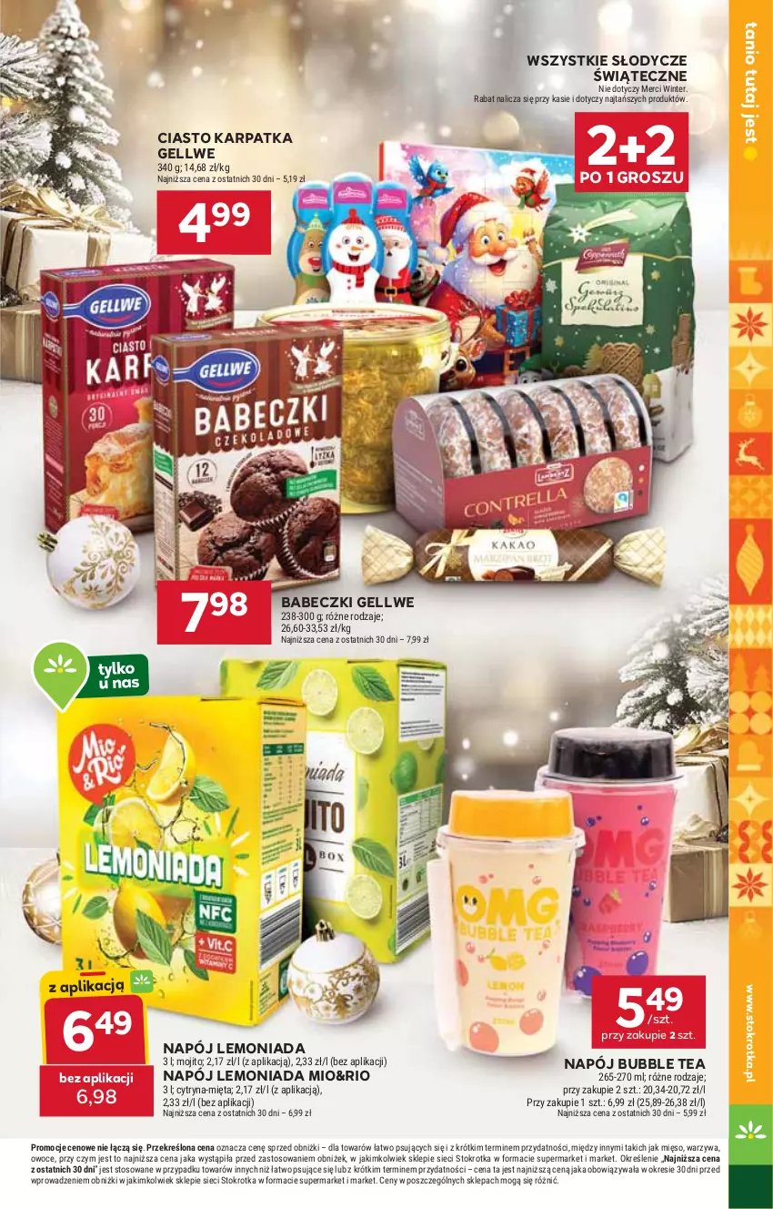Gazetka promocyjna Stokrotka - Market - ważna 22.12 do 28.12.2025 - strona 3 - produkty: Babeczki, Karp, Lemoniada, Merci, Mięso, Mięta, Napój, Owoce, Warzywa