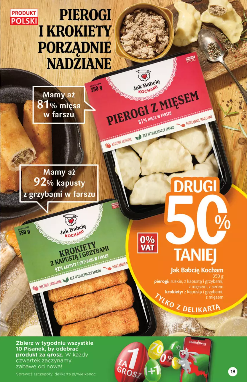 Gazetka promocyjna Delikatesy Centrum - Gazetka DC11 - ważna 17.03 do 23.03.2022 - strona 19 - produkty: Fa, Kapustą, Koc, Krokiety, Pierogi, Ser