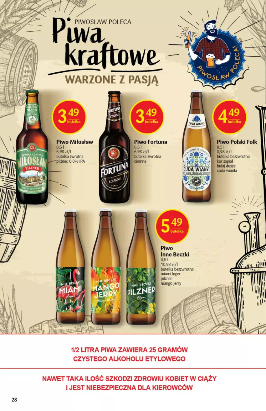 Gazetka promocyjna Delikatesy Centrum - Gazetka DC11 - ważna 17.03 do 23.03.2022 - strona 28 - produkty: Fortuna, Gra, Mango, Piec, Piwa, Piwo