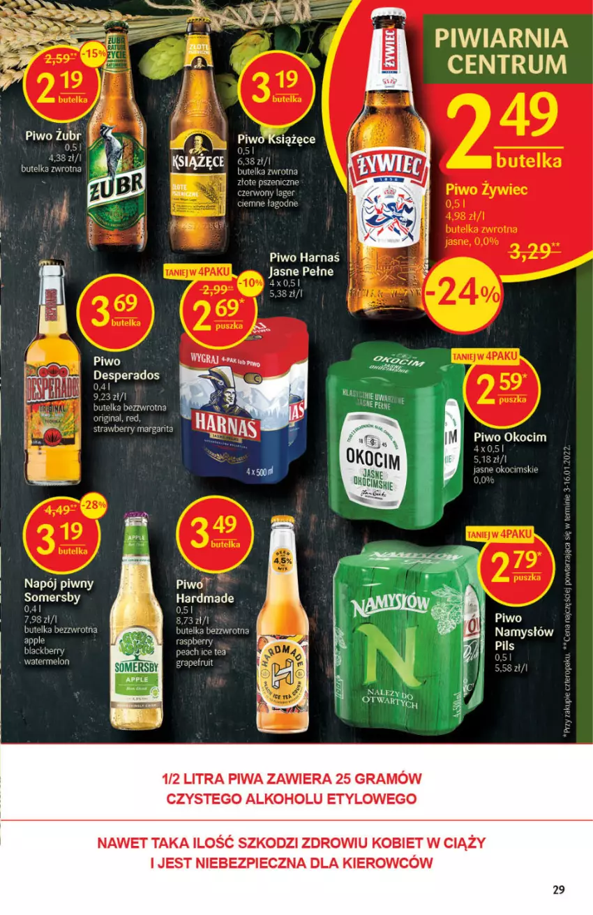 Gazetka promocyjna Delikatesy Centrum - Gazetka DC11 - ważna 17.03 do 23.03.2022 - strona 29 - produkty: Desperados, Gin, Gra, Harnaś, Ice tea, Koc, Książęce, Melon, Napój, Okocim, Piec, Piwa, Piwo, Rum, Somersby, Tago