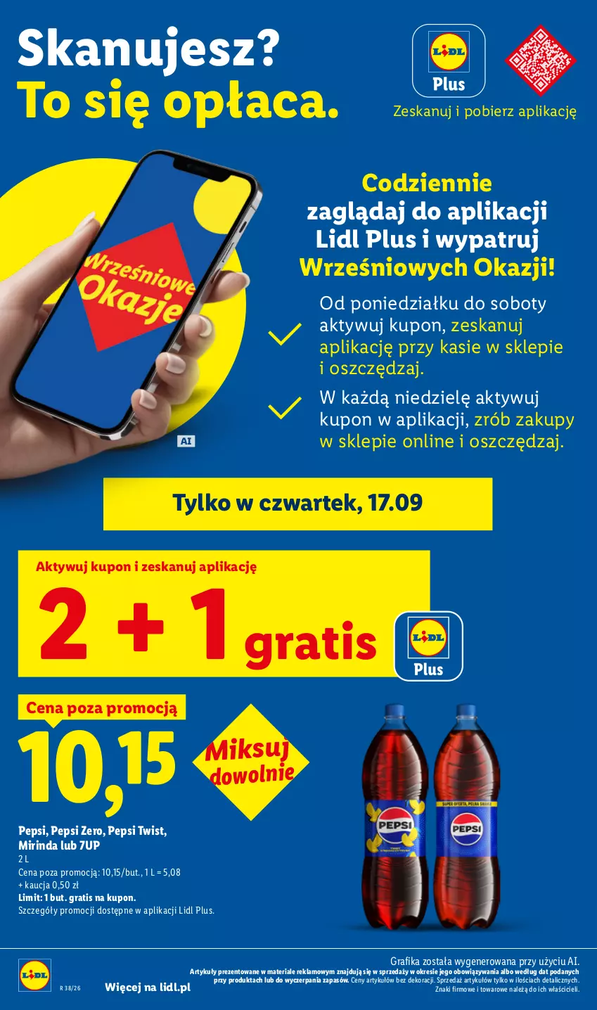 Gazetka promocyjna Lidl - Gazetka ważna od 17.09 do 19.09 - ważna 17.09 do 19.09.2026 - strona 14 - produkty: 7up, Gra, Grafika, Mirinda, Pepsi